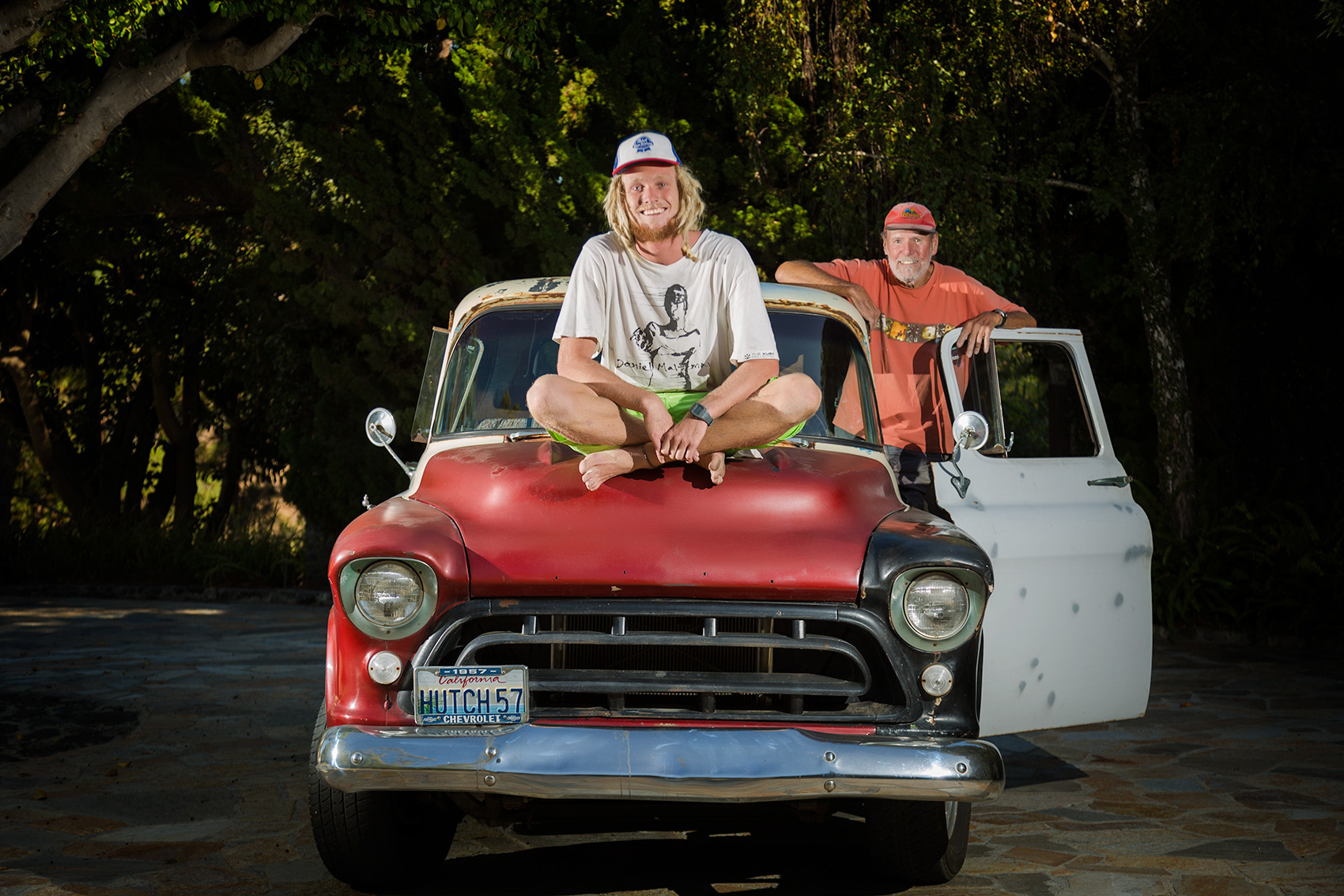Malibu Father and Son with vintage truck